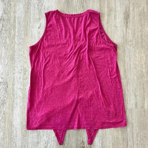 Womens Amazon Maroon Tie Front Tank Top - 2XL - Picture 4 of 5